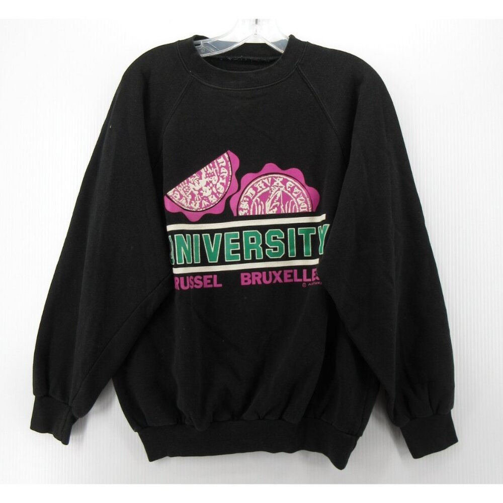 VINTAGE Brussels University Sweatshirt Medium Belgium EURO 90s Mathias